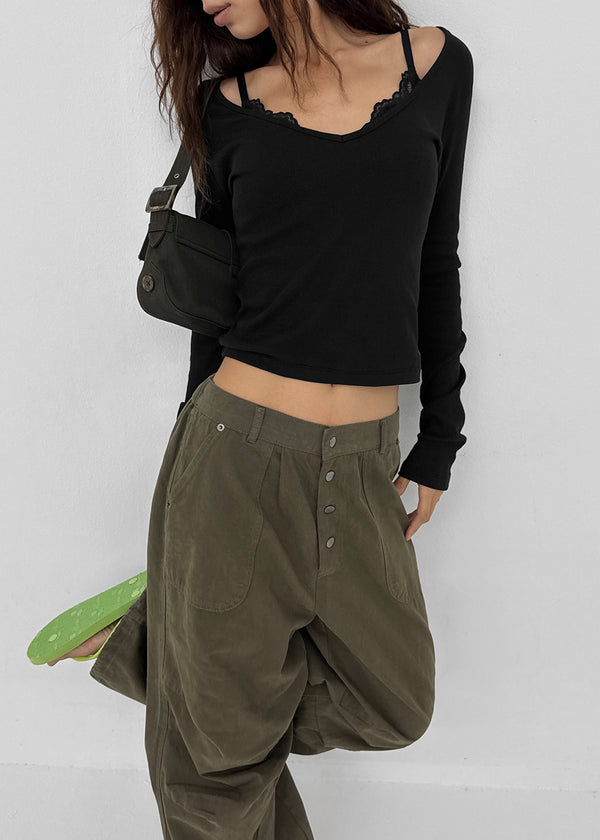 [MADE] Dutsby Deep V-Neck Long Sleeve Tee