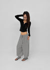 Rope Striped Leg Warmer Harem Pants