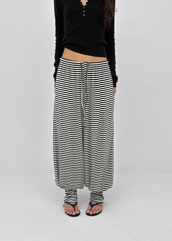 Rope Striped Leg Warmer Harem Pants