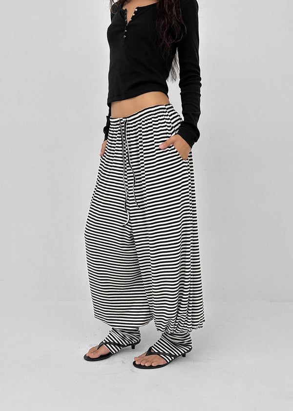 Rope Striped Leg Warmer Harem Pants