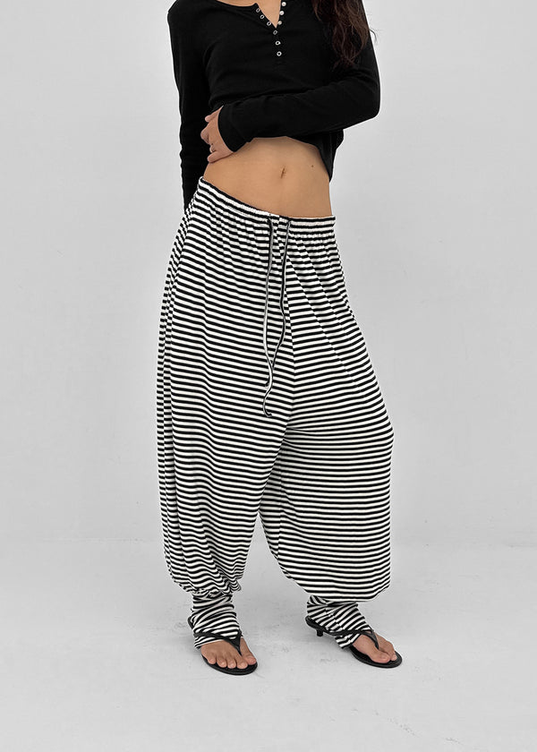 Rope Striped Leg Warmer Harem Pants