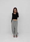 Rope Striped Leg Warmer Harem Pants