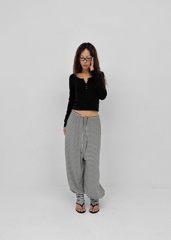 Rope Striped Leg Warmer Harem Pants