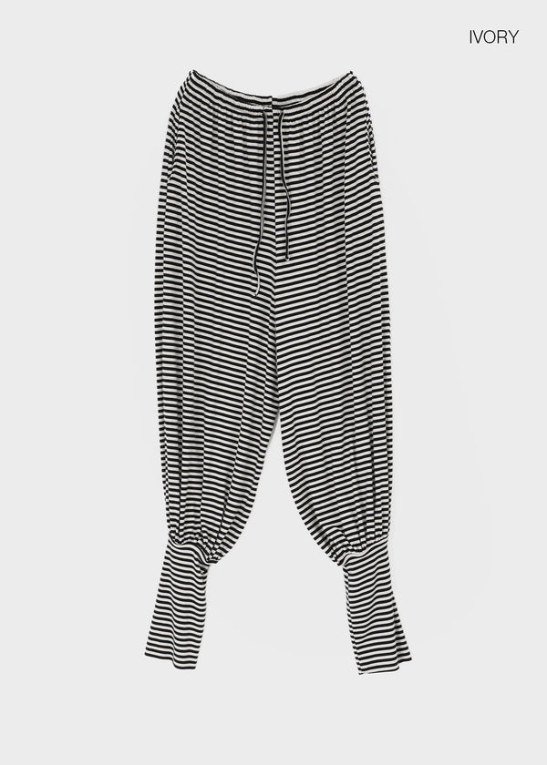 Rope Striped Leg Warmer Harem Pants
