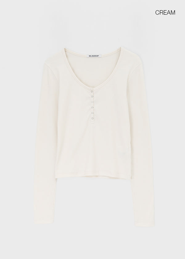[MADE] Dutsby Henley Neck Long Sleeve Tee