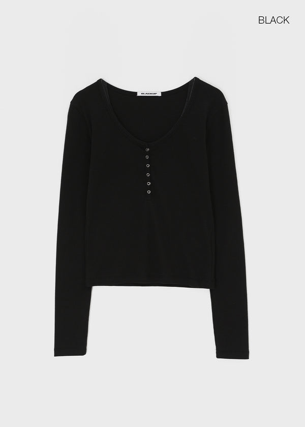 [MADE] Dutsby Henley Neck Long Sleeve Tee