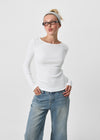 [B-BASIC] Ribbed Round Neck Long Sleeve Tee (2 SIZE)