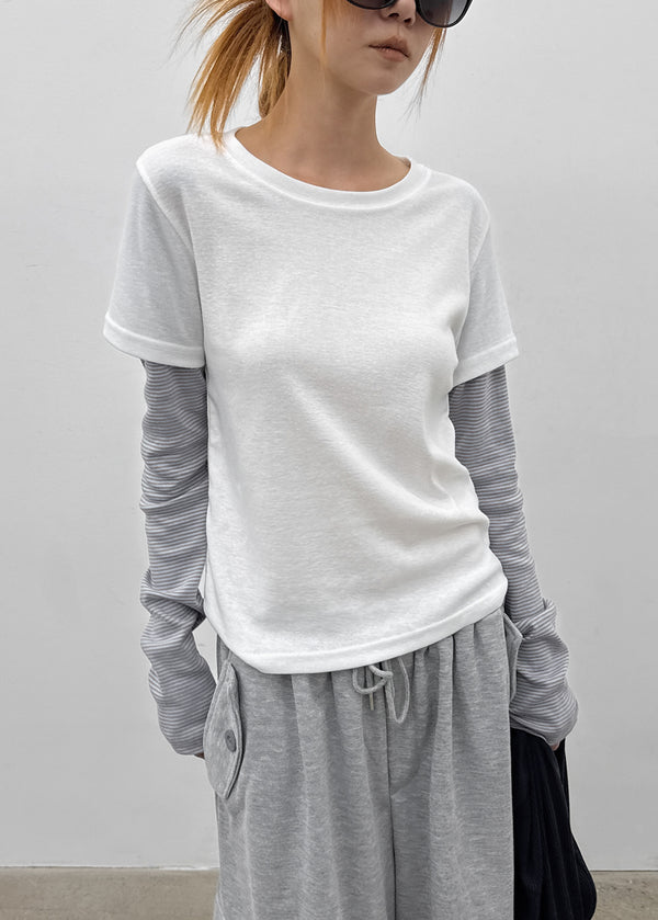 Meld Stripe Layered Long Sleeve Tee