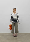 (UNISEX) Morato Striped Collared Long Sleeve Tee