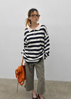 (UNISEX) Morato Striped Collared Long Sleeve Tee