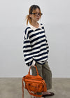 (UNISEX) Morato Striped Collared Long Sleeve Tee