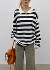 (UNISEX) Morato Striped Collared Long Sleeve Tee