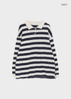(UNISEX) Morato Striped Collared Long Sleeve Tee