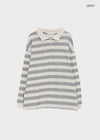 (UNISEX) Morato Striped Collared Long Sleeve Tee