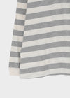 (UNISEX) Morato Striped Collared Long Sleeve Tee