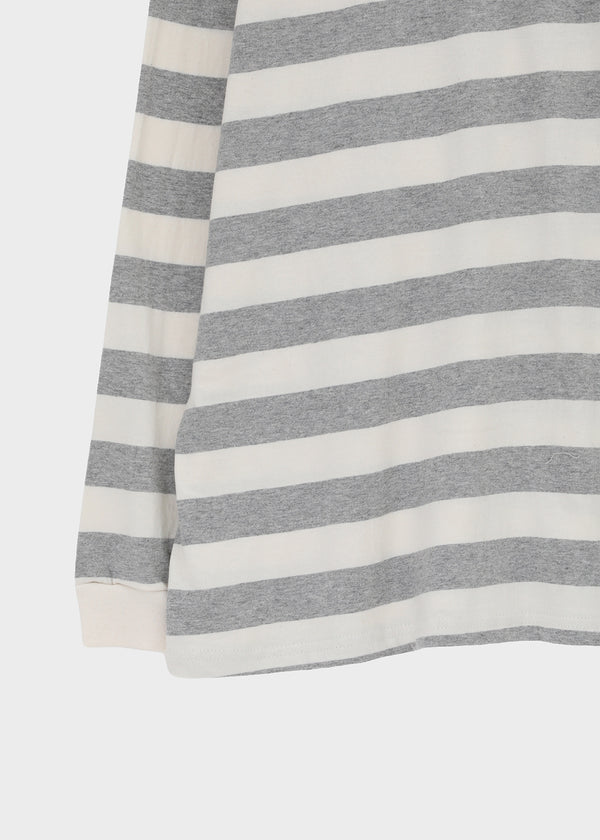 (UNISEX) Morato Striped Collared Long Sleeve Tee