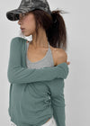 [MADE] Tiered Henley Neck Tencel Long Sleeve Tee