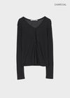 [MADE] Tiered Henley Neck Tencel Long Sleeve Tee