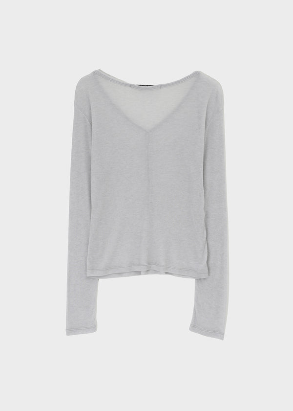[MADE] Tiered Henley Neck Tencel Long Sleeve Tee
