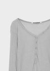 [MADE] Tiered Henley Neck Tencel Long Sleeve Tee