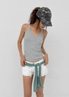 Foremble Ribbed Halter Sleeveless