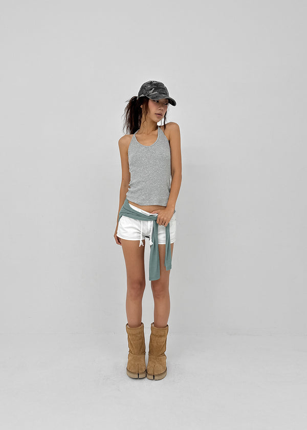 Foremble Ribbed Halter Sleeveless