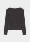 [B-BASIC] Ribbed Square Neck Long Sleeve Tee (2 SIZE)