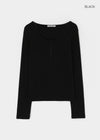 [B-BASIC] Ribbed Henley Neck Long Sleeve Tee (2 SIZE)