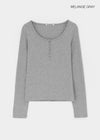 [B-BASIC] Ribbed Henley Neck Long Sleeve Tee (2 SIZE)