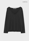 [MADE] Geneva Deep V-Neck Oversized Long Sleeve Tee
