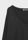[MADE] Geneva Deep V-Neck Oversized Long Sleeve Tee