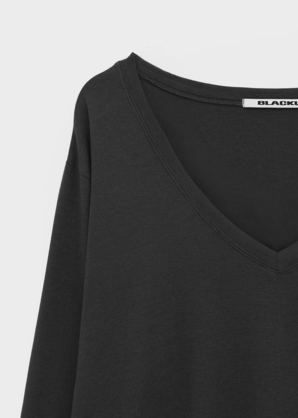 [MADE] Geneva Deep V-Neck Oversized Long Sleeve Tee