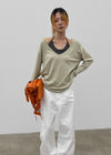 [MADE] Geneva Deep V-Neck Oversized Long Sleeve Tee