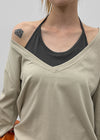 [MADE] Geneva Deep V-Neck Oversized Long Sleeve Tee