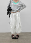 (UNISEX) Dipia Cargo Bermuda Elastic Pants