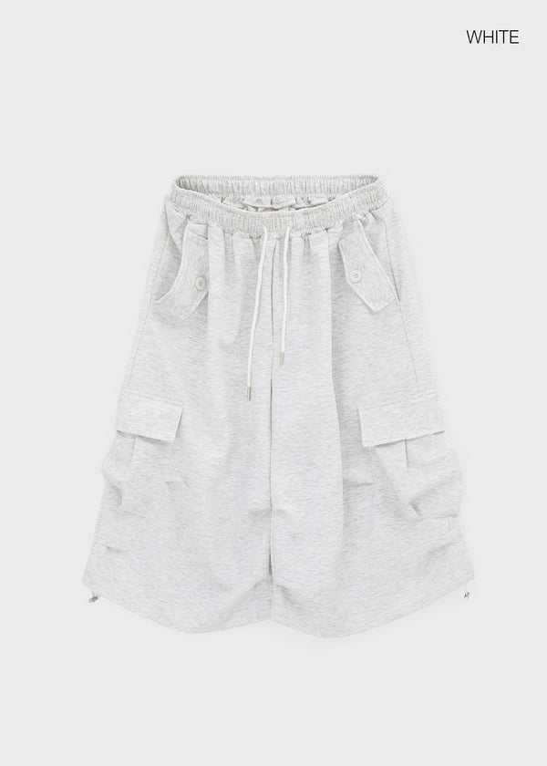 (UNISEX) Dipia Cargo Bermuda Elastic Pants