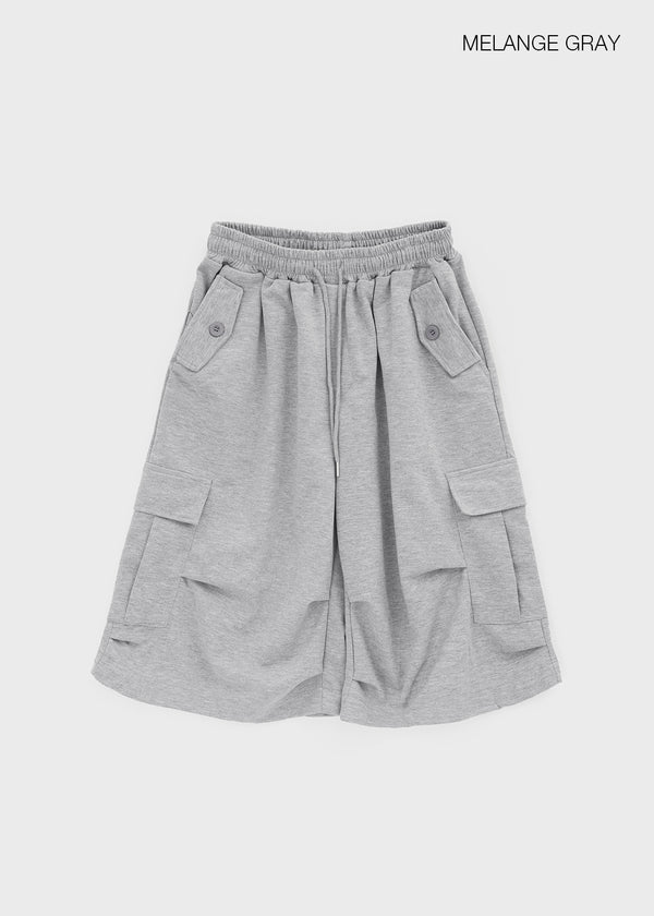 (UNISEX) Dipia Cargo Bermuda Elastic Pants