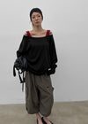 [MADE] Kikoon Boat Neck Oversized Long Sleeve Tee