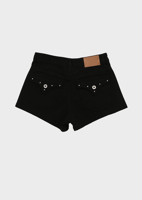 Overt studded cotton shorts
