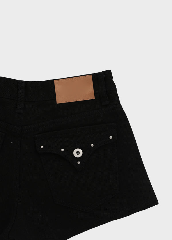 Overt studded cotton shorts