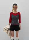Blunt U-neck 3/4 sleeves