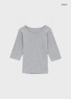 Blunt U-neck 3/4 sleeves