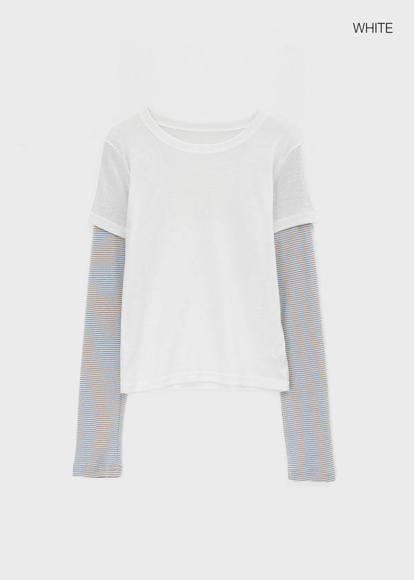 Meld Stripe Layered Long Sleeve Tee