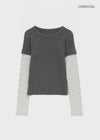 Meld Stripe Layered Long Sleeve Tee