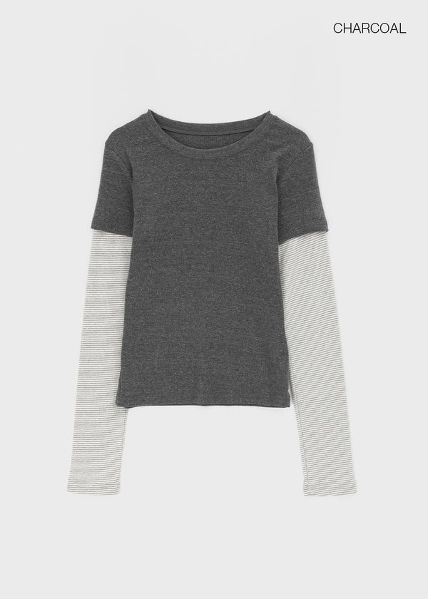 Meld Stripe Layered Long Sleeve Tee