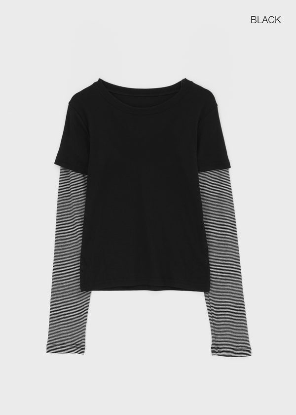Meld Stripe Layered Long Sleeve Tee