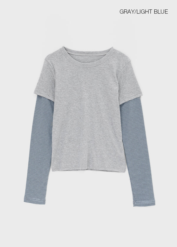 Meld Stripe Layered Long Sleeve Tee