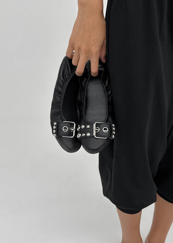 Gabit studded banding flat shoes