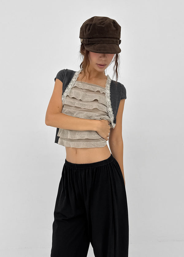 Delming Cancan Bolero Short Sleeve Tee