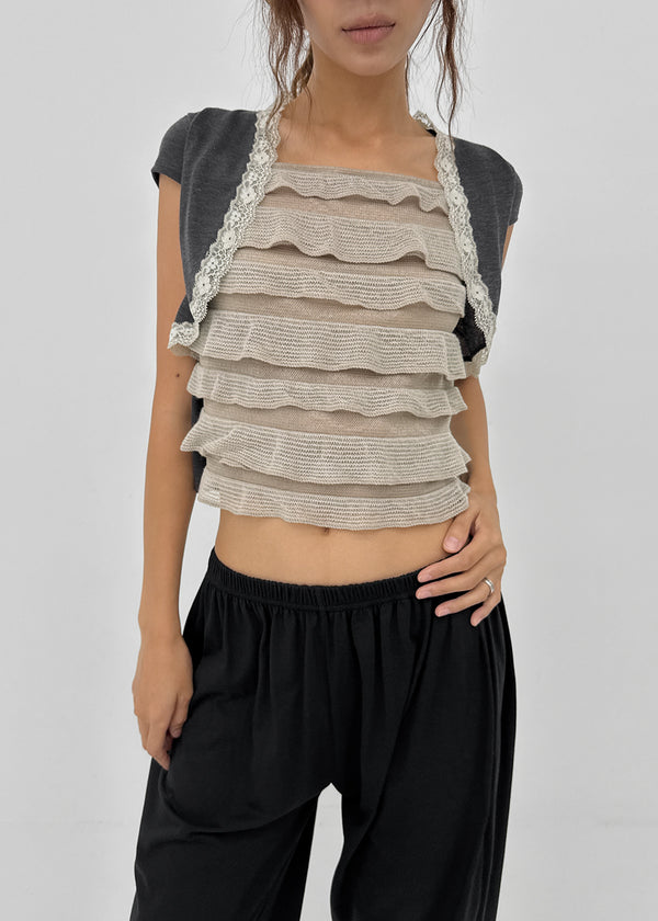 Delming Cancan Bolero Short Sleeve Tee